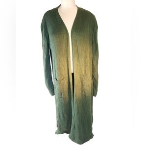 No Boundaries Longline Lace Up Back‎ Cardigan Juniors Size XL Olive Green…